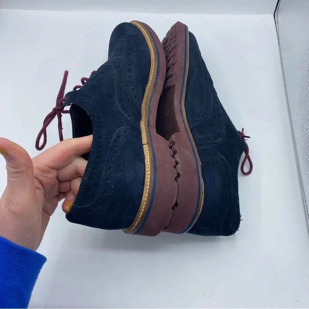 To Boot Navy Suede Oxfords with‎ Burgundy Laces size 11.5 formal holiday office